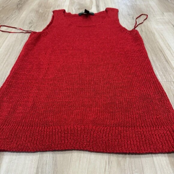 VINTAGE Ralph Lauren  Women's Red Knit Tank Top  Women's Size Petite Small PS - Picture 6 of 6
